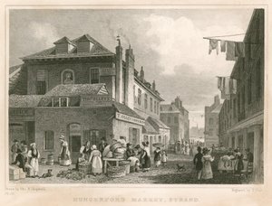 Hungerford Market, a York Buildings közelében, The Strand, London alkotó: Thomas Hosmer Shepherd
