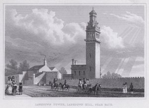 Lansdown Tower, Lansdown Hill, Bath közelében (metszet) alkotó: Thomas Hosmer Shepherd
