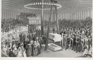 A New Royal Exchange első kövének lerakása a „London Interiors with their Costumes and Ceremonies” kocsmából. Joseph Mead, London, 1843 körül (acélmetszet) alkotó: Thomas Hosmer Shepherd