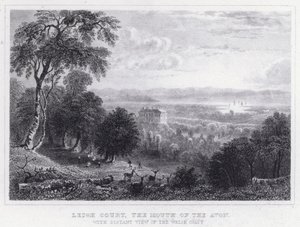 Leigh Court, az Avon szája, távoli kilátással a walesi tengerpartra (metszet) alkotó: Thomas Hosmer Shepherd
