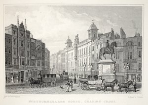 Northumberland House, Strand, a "London és környéke a tizenkilencedik században" pubból. Jones und Co., 1827-1829 alkotó: Thomas Hosmer Shepherd
