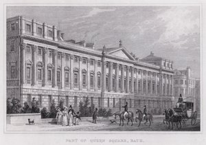 A Queen Square része, Bath (metszet) alkotó: Thomas Hosmer Shepherd