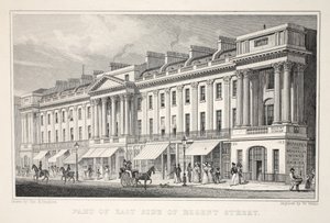 A Regent Street keleti részének része, a „London és környéke a tizenkilencedik században” kocsmából. Jones und Co., 1827-1829 alkotó: Thomas Hosmer Shepherd