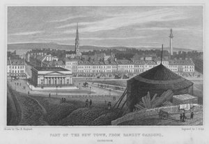 A New Town része, az Edinburgh-i Ramsey Gardensből (metszet) alkotó: Thomas Hosmer Shepherd