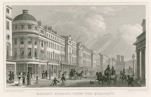 Regent Street, London, a Quadrantból alkotó: Thomas Hosmer Shepherd