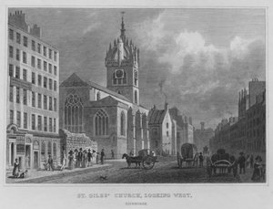 St Giles templom nyugatra néz, Edinburgh (metszet) alkotó: Thomas Hosmer Shepherd