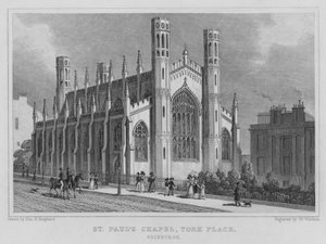 Szent Pál-kápolna, York Place, Edinburgh (metszet) alkotó: Thomas Hosmer Shepherd