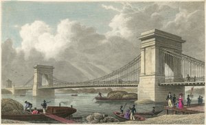 Függőhíd a Temzén Hammersmithnél alkotó: Thomas Hosmer Shepherd