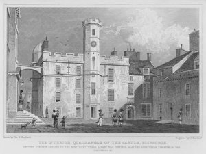 A kastély belső négyszöge, Edinburgh (metszet) alkotó: Thomas Hosmer Shepherd