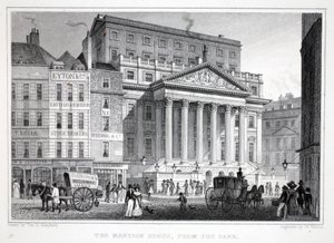 A Mansion House a „London és környéke a tizenkilencedik században” kocsmából. Jones und Co., 1827-1829 alkotó: Thomas Hosmer Shepherd