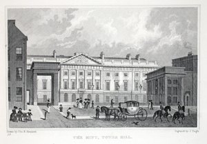 A Mont, Tower Hill, a „London és környéke a tizenkilencedik században” kocsmából. Jones und Co., 1827-1829 alkotó: Thomas Hosmer Shepherd