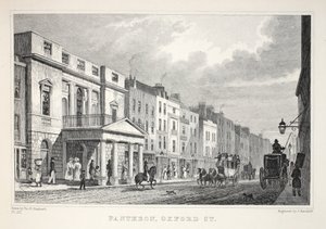 A Pantheon, Oxford Street, a „London és környéke a tizenkilencedik században” kocsmából. Jones und Co., 1827-1829 alkotó: Thomas Hosmer Shepherd