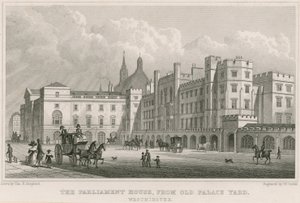 A Parlament épülete az Old Palace Yard-ból, Westminster, London alkotó: Thomas Hosmer Shepherd