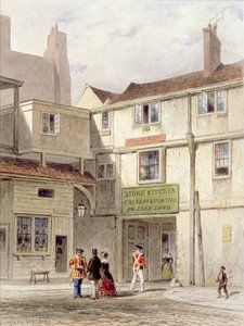 Az ünnepelt étkezde a toronyban - a Kőkonyha néven - 1827-ben lerobbant (akvarell) alkotó: Thomas Hosmer Shepherd