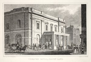 Theatre Royal, Drury Lane, a "London és környéke a tizenkilencedik században" pubból. Jones und Co., 1827-1829 alkotó: Thomas Hosmer Shepherd