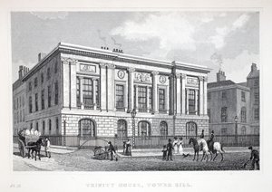 Trinity House, Tower Hill, a „London és környéke a tizenkilencedik században” kocsmából. Jones und Co., 1827-1829 alkotó: Thomas Hosmer Shepherd