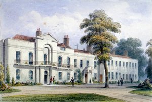 Kilátás a Brompton Lodge-ra, Kensington, London, 1857 alkotó: Thomas Hosmer Shepherd