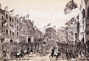 III. Napóleon és Eugenie császárné látogatása a városban, 1855. április 19 alkotó: Thomas Hosmer Shepherd