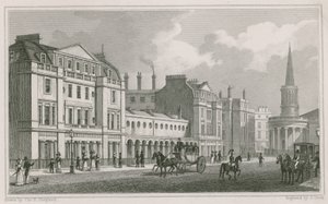 A Langham Place nyugati oldala, Marylebone, London, beleértve az All Souls Church-et alkotó: Thomas Hosmer Shepherd
