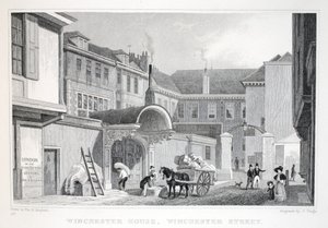 Winchester House, Winchester Street, a „London és környéke a tizenkilencedik században” kocsmából. Jones und Co., 1827-1829 alkotó: Thomas Hosmer Shepherd