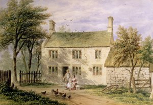 Woolsthorpe, Grantham, Isaac Newton szülőhelye alkotó: Thomas Hosmer Shepherd