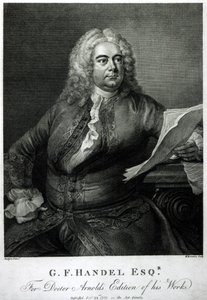 George Frederick Handel (1685-1759), vésette William Bromley (1769-1842), Doctor Arnold (Handel) műveinek kiadására, kocsma. 1789