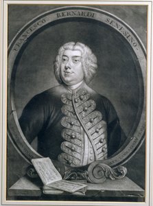 Francesco Bernardi Senesino sieni kasztrát portréja, metszett Alexander van Haecken (1701-58), 1735 alkotó: Thomas Hudson