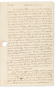 Autogramlevél John Page-nek, Philadelphia, 1776. július 30