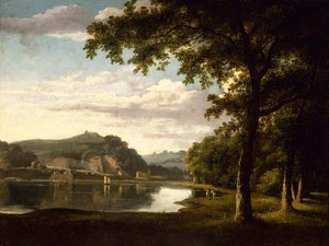 Tájkép a Wye folyóra néző kilátással Thomas Jones-tól alkotó: Thomas Jones