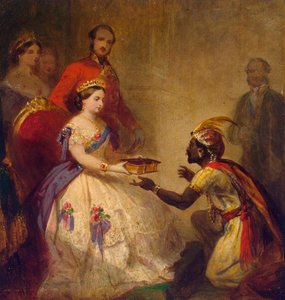 Viktória királynő átadja a Bibliát egy afrikai főnöknek”, 1861.