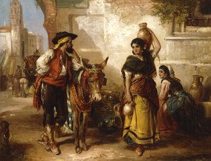 Csevegés a szökőkútnál, Sevilla,
