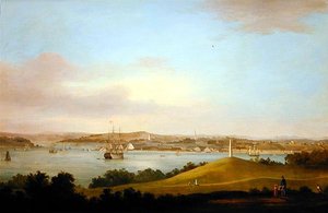 Kilátás a Tamar-torkolatról, Plymouth (olaj, panel) alkotó: Thomas L. Hornbrook
