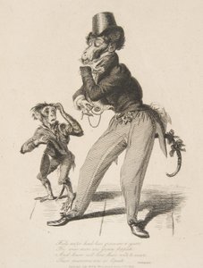 Monkey Dandy, a Monkey-ana-ból, avagy Men in Miniature, 1828. július, 1828. július. alkotó: Thomas Landseer