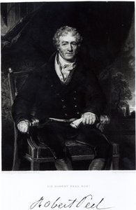 Sir Robert Peel (1788-1850) portréja, H, Robinson metszet (metszet) (bw fotó) alkotó: Thomas Lawrence