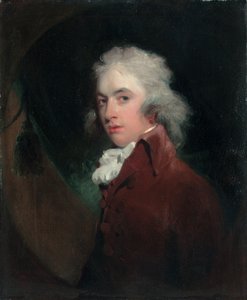 A honvéd arcképe. Peniston bárány, félhosszú, bársonykabátban fehér kraváttal, színlelt ovális alkotó: Thomas Lawrence