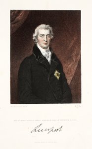 A helyes, tisztelt Robert Banks Jenkinson, Liverpool grófja, K.G. und C., pub. 1830 (kézzel színezett metszet) alkotó: Thomas Lawrence