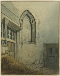 Kis udvar a Baldwin Street és a St Nicholas Street közötti átjáró mellett (ceruza és akvarell papíron) alkotó: Thomas Leeson the Elder Rowbotham
