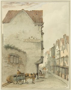 A hátsó utca délre néz (akvarell papíron) alkotó: Thomas Leeson the Elder Rowbotham