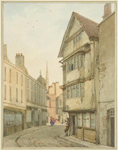 Back Street, észak felé nézve a Baldwin Street felé (akvarell papíron) alkotó: Thomas Leeson the Elder Rowbotham