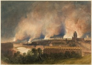 Bristol a Pile Hill felől nézve, október 30-án éjjel alkotó: Thomas Leeson the Elder Rowbotham