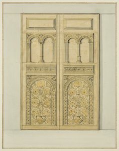 Faragott belső ajtótorony bejárata, Szent János templom (akvarell papíron) alkotó: Thomas Leeson the Elder Rowbotham