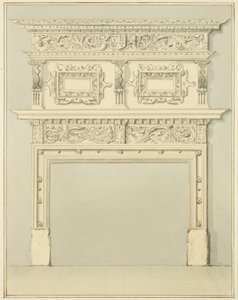 Kéménydarab az alsó szobában, 9. Small Street (ceruza és akvarell papíron) alkotó: Thomas Leeson the Elder Rowbotham