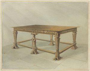 Ótölgy úrvacsoraasztal, Szent János templom (akvarell, papír) alkotó: Thomas Leeson the Elder Rowbotham