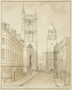 Corn Street (akvarell papíron) alkotó: Thomas Leeson the Elder Rowbotham