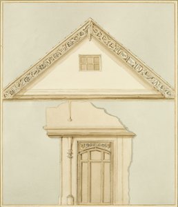 Ajtó- és uszálydeszkák Robert Adams házába (akvarell papíron) alkotó: Thomas Leeson the Elder Rowbotham