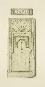 A „Lamb Inn”-hez vezető nagy ajtó fele, West Street (akvarell papíron) alkotó: Thomas Leeson the Elder Rowbotham