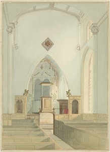 Szent János templom belseje (akvarell, papír) alkotó: Thomas Leeson the Elder Rowbotham