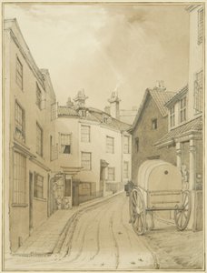 A Griffin Lane alsó vége (akvarell papíron) alkotó: Thomas Leeson the Elder Rowbotham