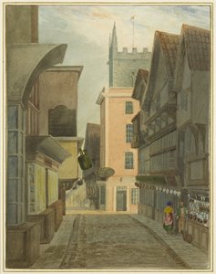 Mary-le-Port utca (akvarell papíron) alkotó: Thomas Leeson the Elder Rowbotham