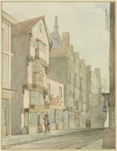 Mary-le-Port utca (akvarell papíron) alkotó: Thomas Leeson the Elder Rowbotham